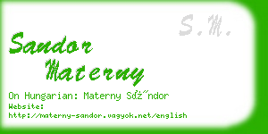 sandor materny business card